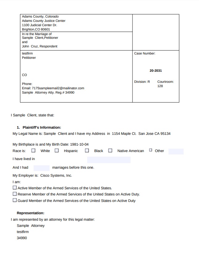 DocMaker123 Template Petition